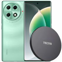 Smartphone Tecno Camon 30S Pro CLA6 NFC Dual Sim de 256GB/8GB Ram de 6.78" 50+2MP/50MP - Silver Green+ Carregador Wireless