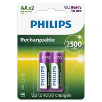 Pilha Recarregavel AA Philips R6B2RTU25/97 de 2.500 Mah 1.2V - 2 Unidades