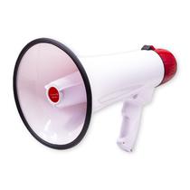 Megafone Tomate MLB-002 Recarregavel / 30W / 600 Metros / 1800MAH / Funcao de Sirene - Grabacao / USB / Carto TF / Audio 3.5MM(Bateria Nao Incluida) - Branco/ Vermelho