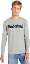 Manga Comprida Timberland LS Linear Logo Tee Med GRY Hea TB0A28H2 052 - Masculina