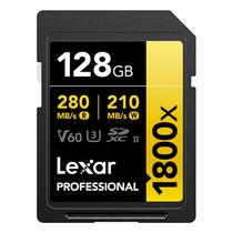 Cartao de Memoria SD 128GB Lexar Pro Gold 1800X 280-210MB/s C10 V60