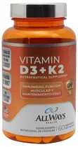 Allways Health Vitamin D3 + K2 550MG (60 Capsulas)