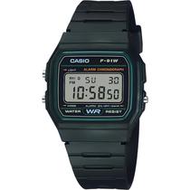 Relogio Casio F-91W-3DG Masculino - Preto/Verde