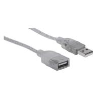 Cable Extensor USB 3MT 2.0 Manhattan 340496 Translucido