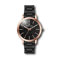 Relógio Analógico Feminino Daniel Klein Premium DK.1.12288-6 - Preto e Rosa Ouro