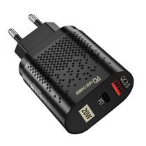 Adaptador de Tomada Player BK-384 USB/USB-C de 20 Watts - Preto