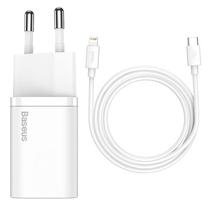 Carregador Baseus USB-C com Cabo USB-C TZCCSUP-B02 20 W - White 1 Metro