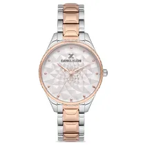 Relógio Analógico Feminino Daniel Klein DK.1.12684-6 Premium Ladies / Pulseira de Aço Inoxidável - Prata/Rose Gold