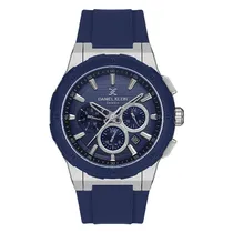 Relogio Analógico Masculino Daniel Klein DK.1.13997-6 Acp / Pulseira de Silicone - Azul/Prata