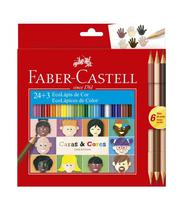 Faber Castell Lapiz Caras&Cores Caja Carton 24+3 Colores Rojo