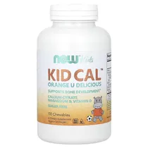 Now Kids Calcium Citrate, Magnesium e Vitamina D 100 Cápsulas Mastigáveis