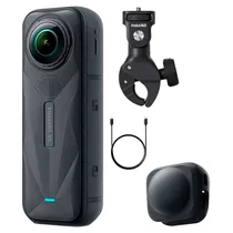 Câmera de Ação INSTA360 X5 Cinsaaha Motorcycle Bundle - 72MP - 8K - 360 Action Cam - À Prova D'Água - Preto