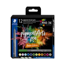 Marcador Rotulador Staedtler Pigment Brush Pen Arts Nature Colours 371 C12-3 12 Unidades