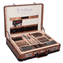 Jogo de Talheres Trilium Silver 84 Peças com Maleta
