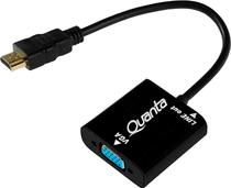 Adaptador HDMI Macho A VGA Femea com Audio Quanta QTHDV34