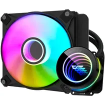 Cooler Cpu Water Aigo Darkflash Twister DX120 V2.6 Liquid, Argb, Preto, 120MM, Intel 115X/ 1200/ 1700/ 2011(V3), AMD AM2+/ AM3+/ AM4/ AM5/ FM2+
