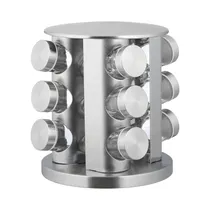 Set de Condimentero Giratorio Luxor LX-202003 12 Piezas Plata