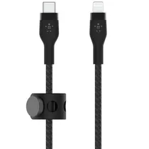 Cabo Belkin Boostcharge Pro Flex 2M USB-C/Lightning Trançado Silicone Preto - CAA011BT2MBK