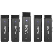 Sistema de Microfone Sem Fio Boya BY-W4 (4TX+1RX) 4 Canais de Câmera - Preto