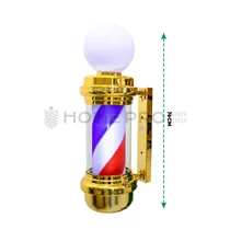 Barber Pole Dourado c/Esfera Largo 76CM 110V