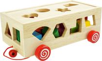 Wooden Box Pulling Toy Car 16 Shapes Beilaluna BLLN-2163