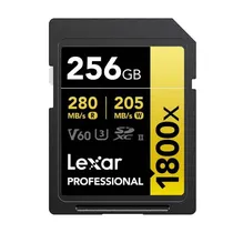 Cartão de Memoria SD Lexar 256GB 280-205MB Gold Series V60