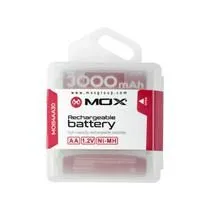 Pilha Recargável Mox AA MO-B4AA30 4 Unidades 3000MAH