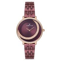 Relogio Analogico Feminino Daniel Klein DK.1.12759-6 Premium Ladies / Pulseira de Aco Inoxidavel - Rose Gold/Vino