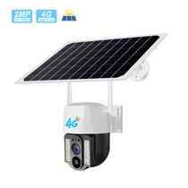 Câmera PTZ Solar Wifi 1080P V380 CCTV 4G Visão Noturna Ao Ar Livre Câmera de Detecção de Movimento
