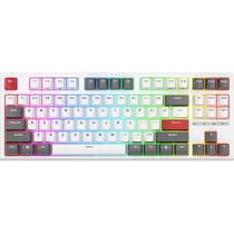 Teclado Mecanico Royal Kludge RKR87 75% RGB Linear Switch Red - Branco