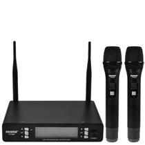 Sistema de Microfone Sem Fio Prosper P-6185 com 2 Microfones / Uhf / Digital - Preto