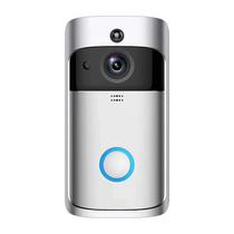 Campainha Inteligente Interfone Video Porteiro com Camera e Audio Doorbell V5 DC-01 / Wifi / 166O / Visao Noturna / HD / App Tosee - Cinza