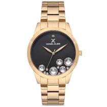 Relogio Feminino Daniel Klein DK.1.12612-2 Premium  Ouro/Preto