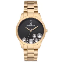 Relógio Feminino Daniel Klein DK.1.12612-2 Premium – Ouro/Preto