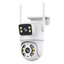 Camera de Segurança Smart Wifi s-Q31 / 6MP / 12V / 360º / Microfone / Alarma / Detecçao Humana / App Icsee - Branco/ Preto
