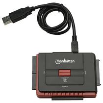 Cabo Adaptador IDE e SATA com Fonte / USB 2.0 Manhattan 179195 / 1.5 GBPS / 48 Bit - Preto