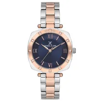 Relógio Analógico Feminino Daniel Klein DK.1.12688-5 Premium Ladies / Pulseira de Aço Inoxidável - Prata/Rose Gold/Azul