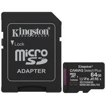 Cartao de Memoria Micro SD Kingston Canvas Select Plus C10 U1 V10 A1 64GB - SDCS3/64GB