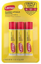 Balsamo Labial Carmex Classic Triple Force SPF15 - 4.25G (3 Unidades)