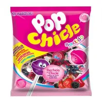 Pirulito Berbau Pop Recheio Chicle Surtido 500G
