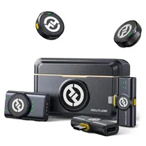 Microfone Lapela Hollyland Lark M2 Combo USB-C e Lighting Sem Fio para Smartphone - Preto
