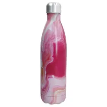 Garrafa de Agua Termica 750ML Rosa Marmol