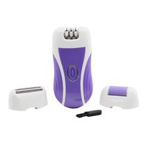 Depilador Boxili 3 Em 1 Epilator / Shaver Set Recarregavel / 3W / Bivolt - Branco/ Roxo