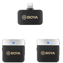 Microfone Boya BY-M1V6 Sem Fio Lightning - Preto/Cinza (2TX+1RX)