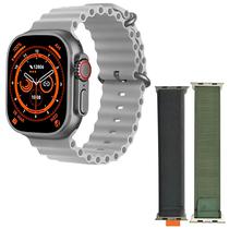 Smartwatch Blulory Glifo Ultra Max - Bluetooth - Pulseiras Extras - Cinza