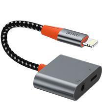 Adaptador Lightning para Mini Jack/Lightning Wiwu LT07 - Cinza/Laranja