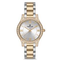 Relogio Analogico Feminino Daniel Klein DK.1.12762-5 Premium Ladies / Pulseira de Aco Inoxidavel - Prata/Dourado