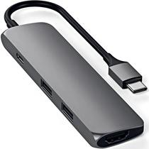 Satechi Acs Informatica Hub ST-Cmam USB-C Slim Multiport Metal HDMI: Soporta Video Hasta En 4K@60HZ Space Grey