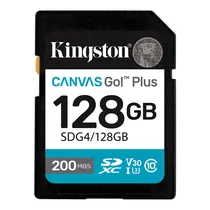 Cartao de Memoria SD Kingston Canvas Go Plus C10 U3 V30 A2 128GB - SDG4/128GB