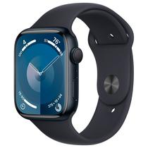 Apple Watch S9 45MM MR9A3LE/ A com GPS/ Double Tap Fingertip / Pulseira Sport Band M/ L / Aluminium Case - Midnight